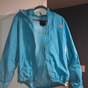 Blue women’s North Face XL rain jacket